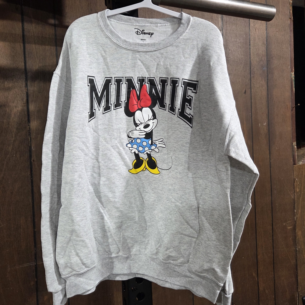 Disney Minnie Graphic Crewneck Sweatshirt - Light Gray